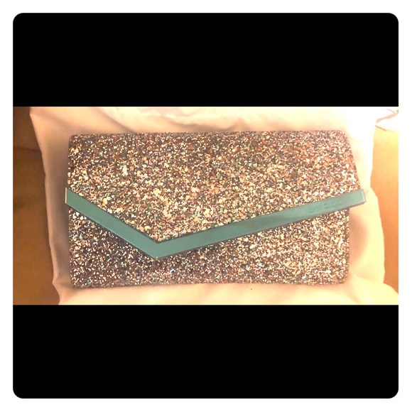 COPY - Jimmy Choo Emmie Coarse Glitter Clutch - Picture 1 of 9